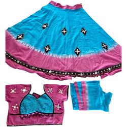 Blue and Pink Indian Chanya Choli