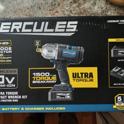 Hercules 20 Volt Ultra Torque 1500 Ft Lb Half Inch Drive Impact Wrench Kit Complete