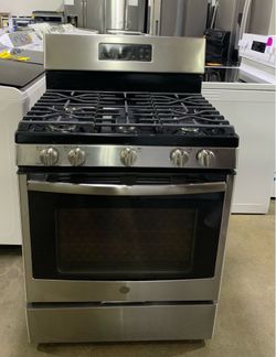 Gas Stove 5 Burners Black Stainless Steel