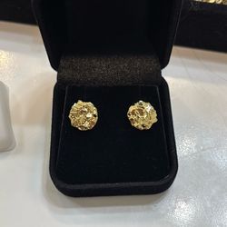 Gold nugget Earrings 