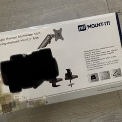 Mount-It! Single Monitor Arm Mount | Articulating Mechanical Spring Arm | Fits 24-32 Inch Screens 