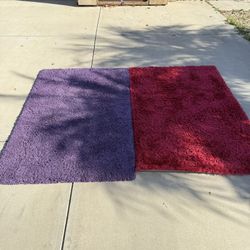 Safavieh Shag Carpets 4’x6’. Red Madrid Shag & Purple Milan Shag. No pets or smokers