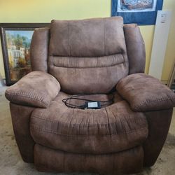 Plush Brown POWER Rocker & Recliner 