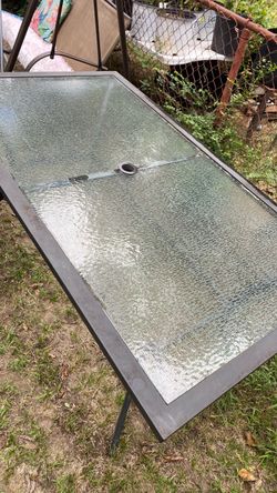 Outdoor table for backyard with six chairs