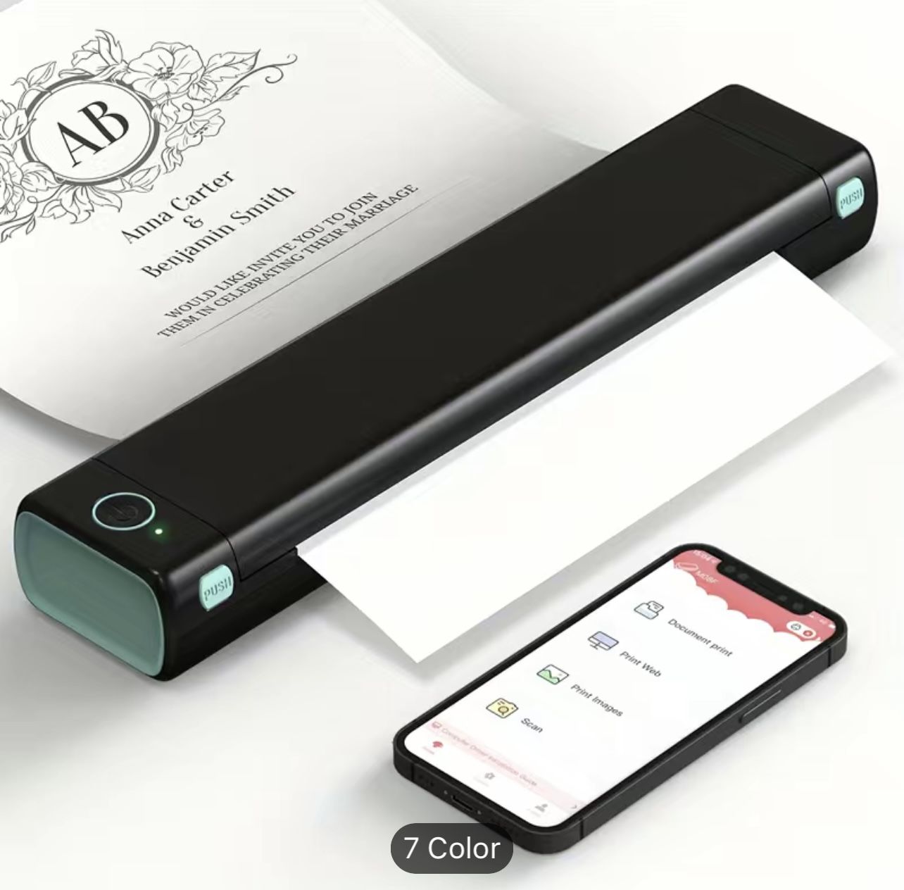 Phomemo Portable Printer Wireless For Travel, M08F-Letter BT Mobile Printer Support 8.5" X 11" US Letter, No-Ink Thermal Compact Printer