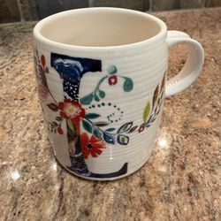 L Floral Ceramic Coffee Mug 