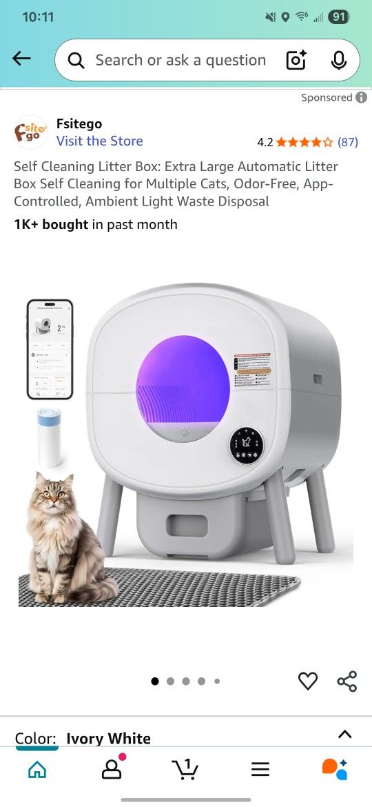 Fsitego Self Cleaning Litter Box