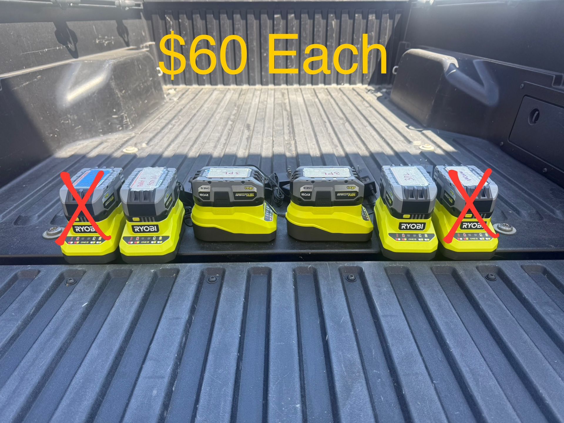 RYOBI ONE+ 18V 4.0 Ah Lithium HIGH PERFORMANCE Battery & Charger Starter Kit **$60 Each**