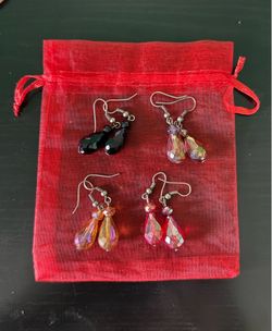 Colored gem drop earrings