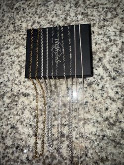 Gold and Silver Chain Necklace Set