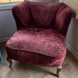 antique chair with fabric cover