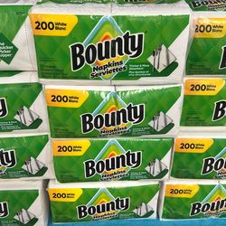 Bounty White and Print Paper Napkins - 200 Count (2 PACKS for $5)