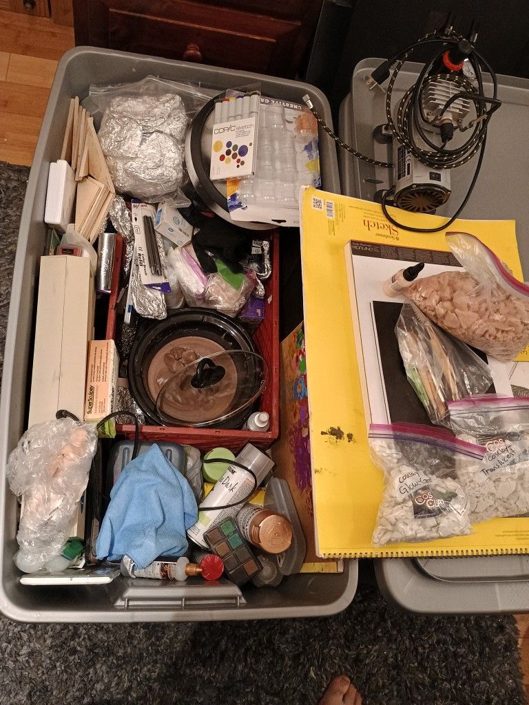 Huge box of Used but Good Art Supplies