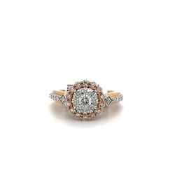 10kt Rose Gold Diamond Ring 2 Tier Round Cluster Diamonds 3.80grams Size 6 3/4 .75 Ctw 153828 13