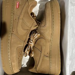 Supreme Air Force 1 Wheat Brown Sz 9