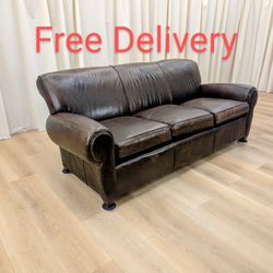 Leather Pottery Barn Mitchell Gold Sofa Couch Free Delivery