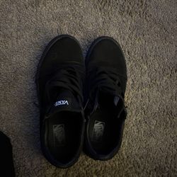 All Black Vans Size 4.5 Boys Size
