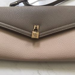 🔥JESSICA SIMPSON LT ASH /TAUPE ENVELOPE ~MICHELLE SNAP/ZIP  CLOSURE WALLET 🔥
