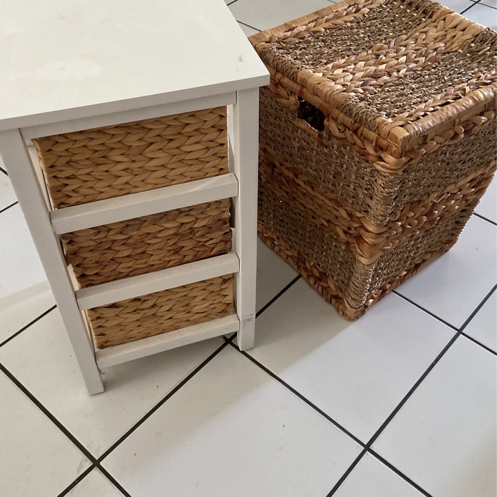 Night Stand And Storage Bin/hamper Furniture