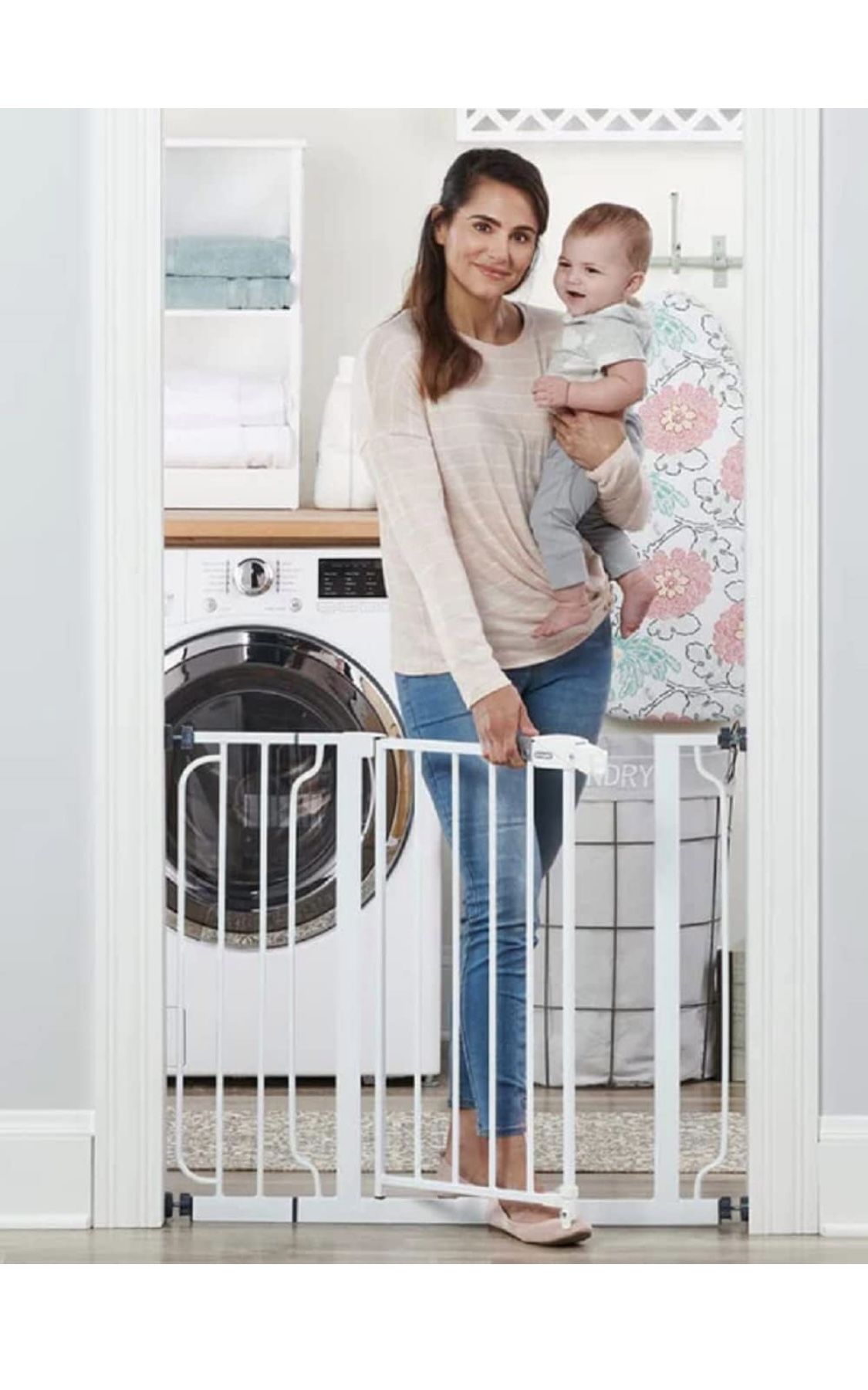 Regalo 38.5-Inch Extra Wide Baby Gate – Pressure Mount Baby and Pet Safety Gate for Bottom of Stairs & Doorways