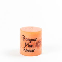 Mon AMour Custom Printed Scented Pillar Candle 3x3