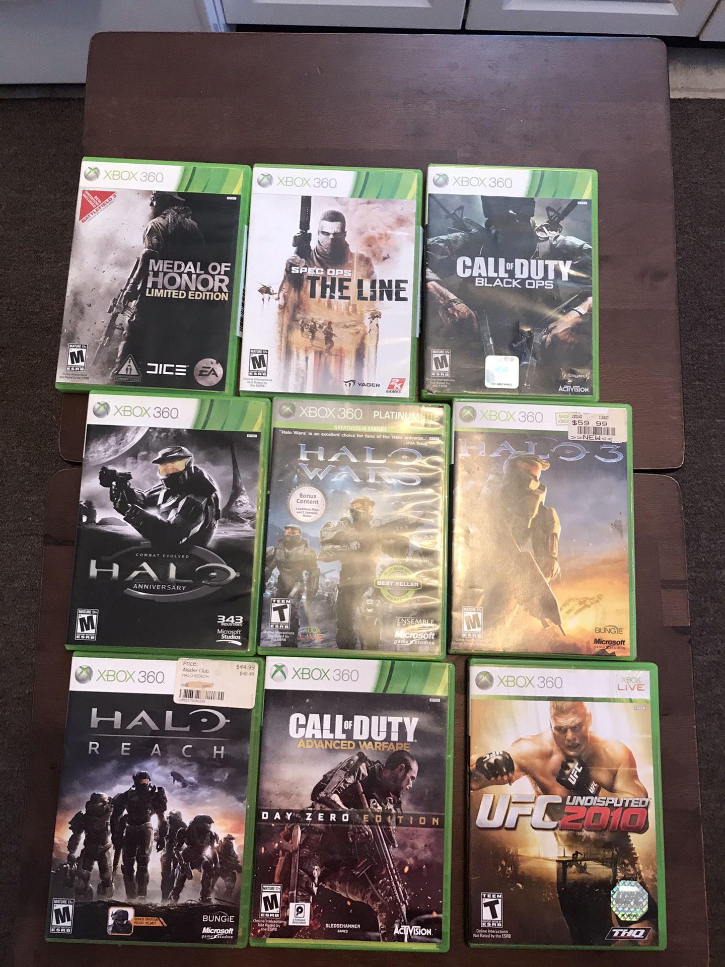Xbox 360 games used sold as the set not individually
