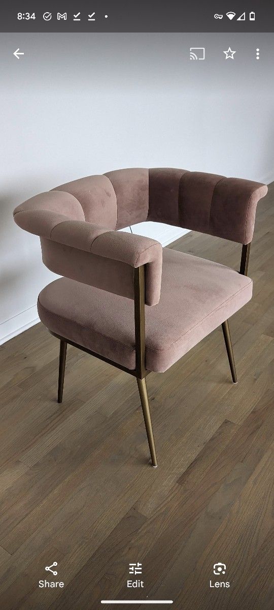 Astrid Blush Velvet Chair