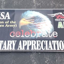 Budweiser Army Banner Military Appreciation Day
