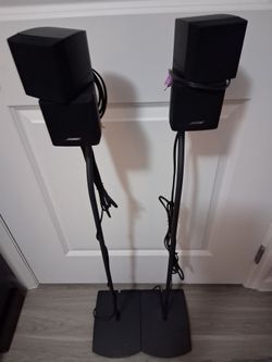 Bose black twin speakers set of 2 on stands