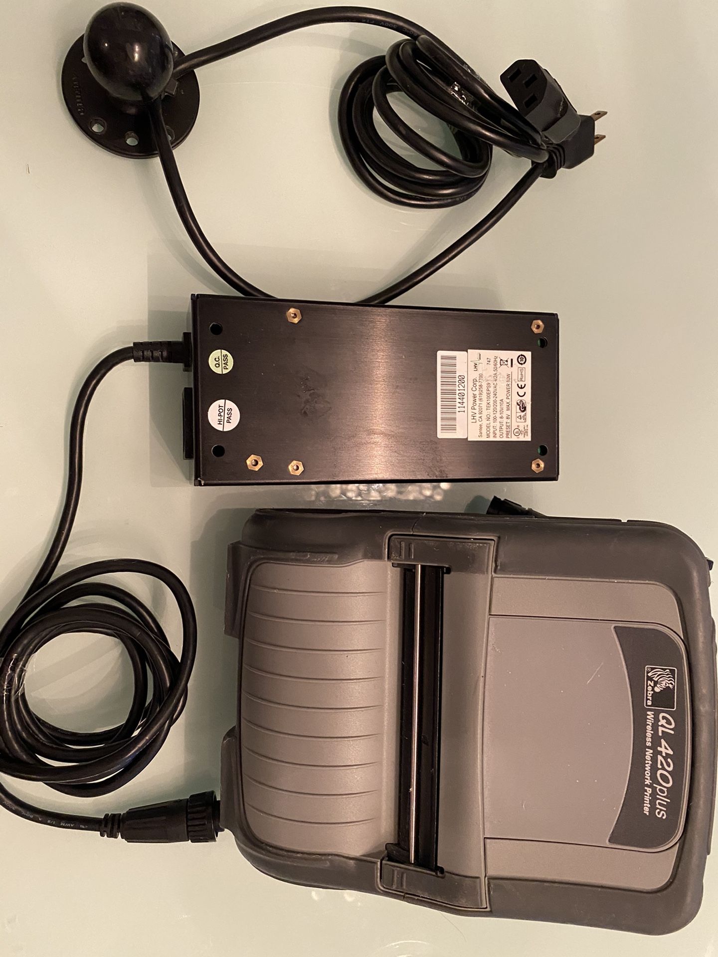 Zebra QL420+ Q4D LUGA0000 00 Mobile Thermal Printer,Transfer pack & Power Supply.