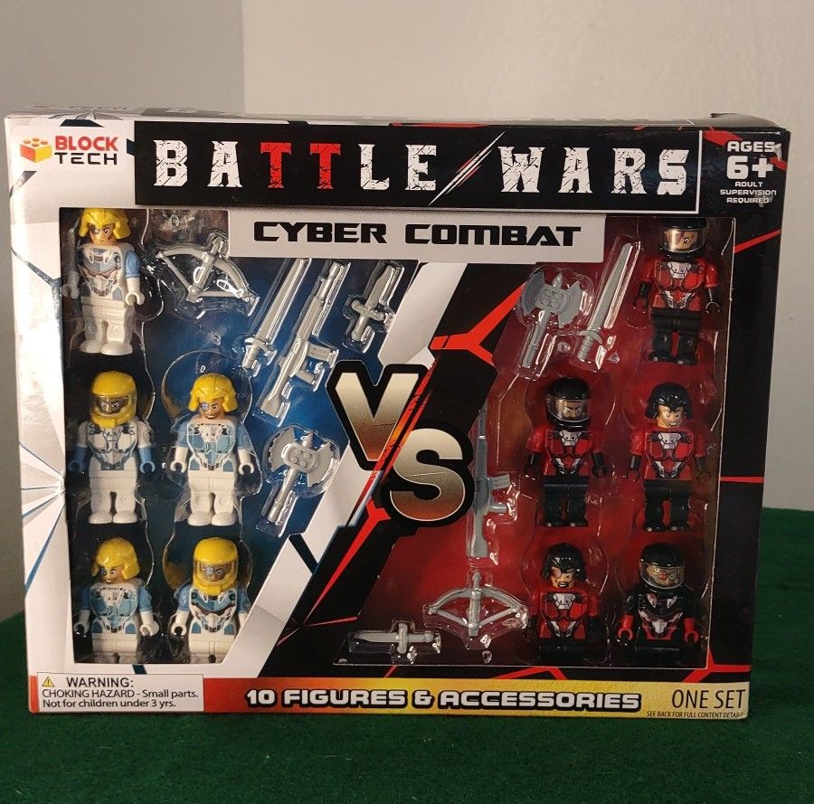 Block Tech Battle Wars Ciber Combat 10 Minifigures & Accessories Set Kids