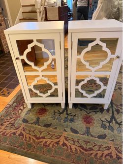 White mirrored art deco bedroom set