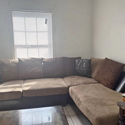 Sectional set (comes apart) w/ tables and a TV stand