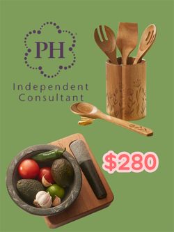 Molcajete y cucharas Princess house