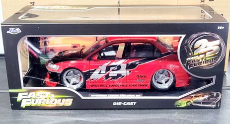 New! Jada Fast & Furious Mitsubishi Lancer Evolution VII Die-Cast Car 1:18 Scale