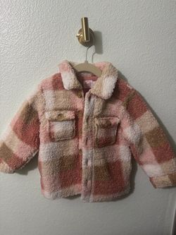 2t Toddler Sherpa Plaid Shacket Jacket