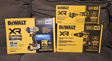 DEWALT XR 1/4" 3-SPEED IMPACT DRIVER KIT WITH DRYWALL CUT-OUT TOOL AND DRYWALL SCREWGUN