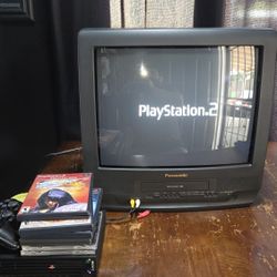 Panasonic CRT 20" TV VCR FM Combo Omnivision PV-C2011 Retro Gaming