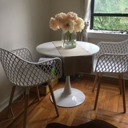 Round Dining Table + Set Of 2 Chairs