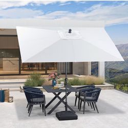 11’x8’ Rectangular Patio Umbrella Outdoor Table Umbrella