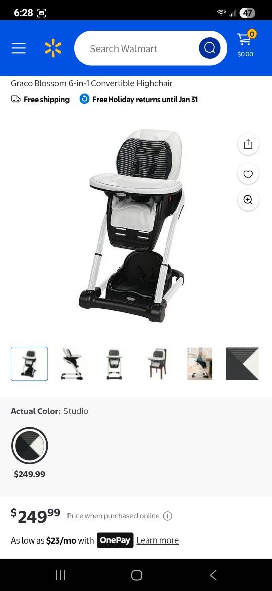 Graco Blossom 6 In 1 Gigh Chair To Booster Seat
