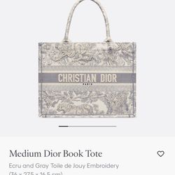 Medium Dior Book Tote 100 % Authentic 