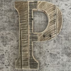 Rustic Wood “P” Hanging Decor