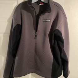 Like New Spider, Gray, Quarter Zip Pullover Fleece Jacket