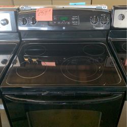 Black Glass Top Stove Range ge