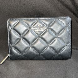 NWT Kate Spade Carey Medium Bifold Wallet Black 