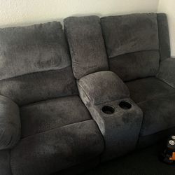 Reclining Loveseat With  Console