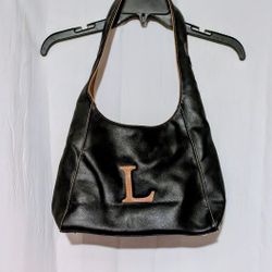 Purse Bag Vinyl Shoulder Strap Tote Bag Letter L Monogram 