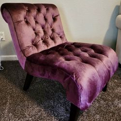 Set Of 2 Purple Velvet Accent Chairs 