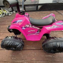 Kid Trax 12V Glow ATV Ride-On Toy, Pink, With LED Lights, Rechargeable Battery, Ages 3–6